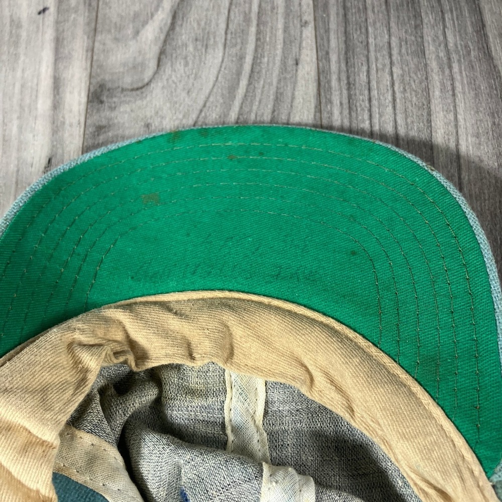 Atlanta Braves Hat Vintage Baseball Cap Men's Adjustable Blue‎ Green Underbrim - Picture 5 of 5